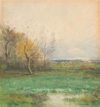 JOHN FRANCIS MURPHY Marsh Landscape with Trees.